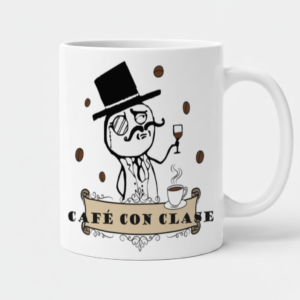 Taza "Café con Clase" - Meme Gentleman Edition
